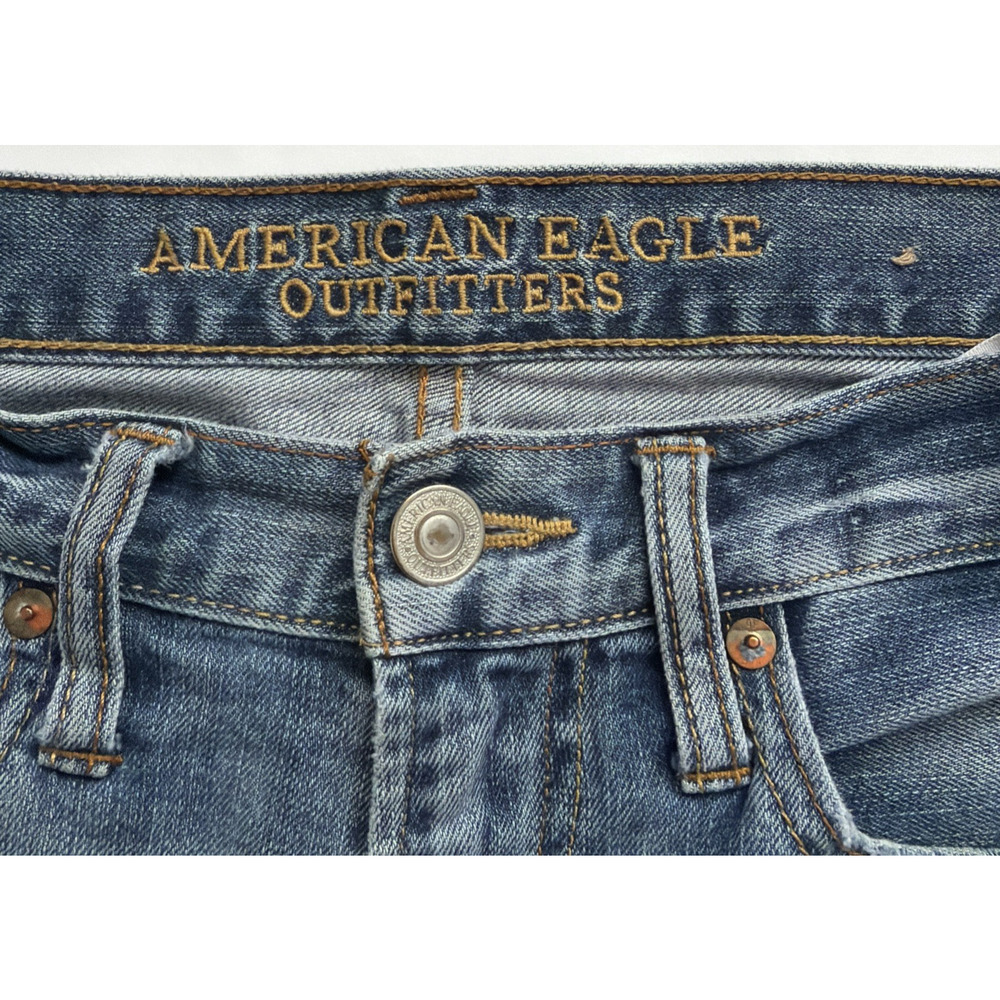 American Eagle Jeans Mens 31x30* Skinny Blue Medium Wash Cotton Blend Casual - Picture 3 of 11